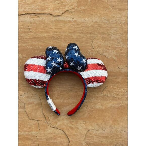DISNEY MICKEY MOUSE Patriotic Ears Red White Blue - Picture 1 of 2